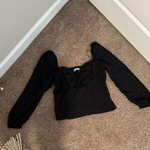 Abercrombie & Fitch Black Puff Sleeve Blouse